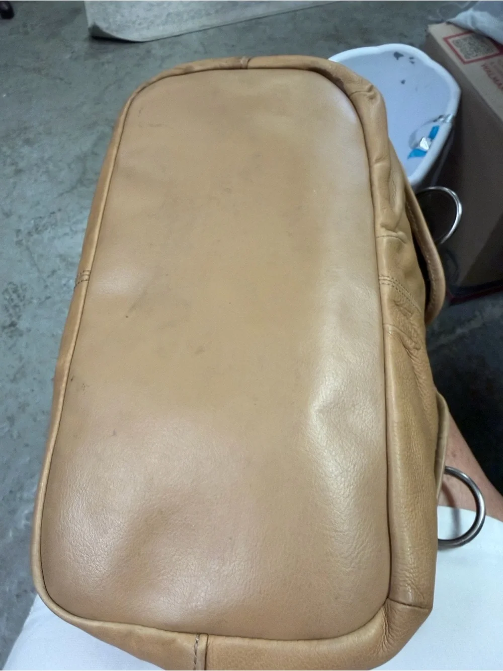 Kenneth Cole Reaction Tan Leather Hobo Bag Vintage Y2K